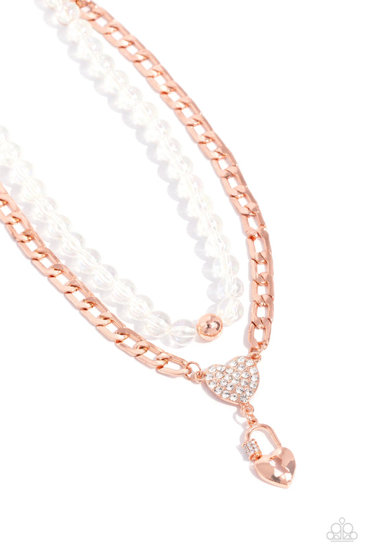 Paparazzi Accessories: Turn Back the LOCK - Copper Necklace