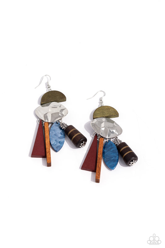 Paparazzi Accessories: Textured Talisman - Multi Earring