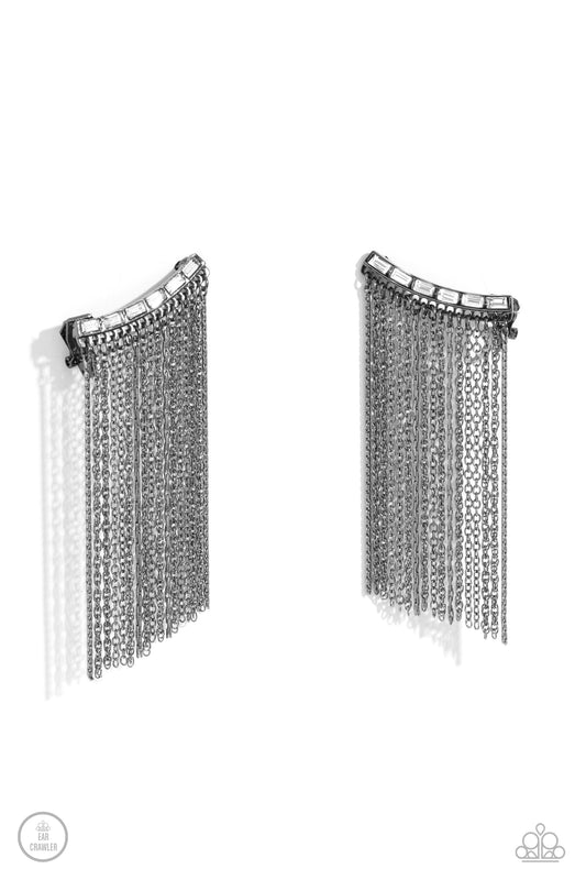 Paparazzi Accessories: Feuding Fringe - Black Earring