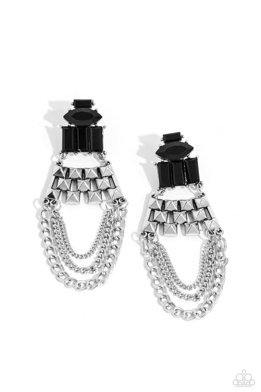 Paparazzi Accessories: Dangling Art Deco - Black Earring