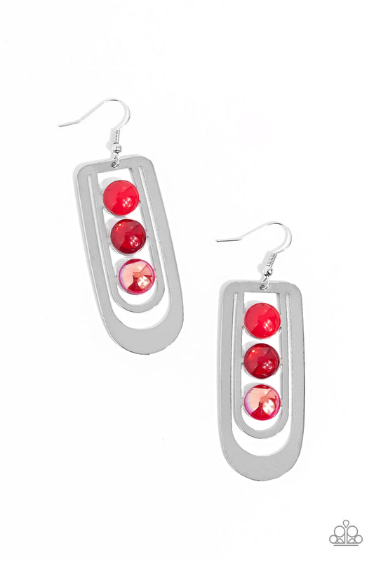 Paparazzi Accessories: Layered Lure - Red Earring