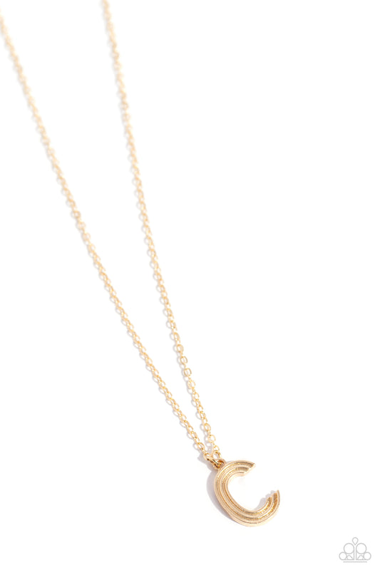 Paparazzi Accessories: Leave Your Initials - Gold - C Necklace