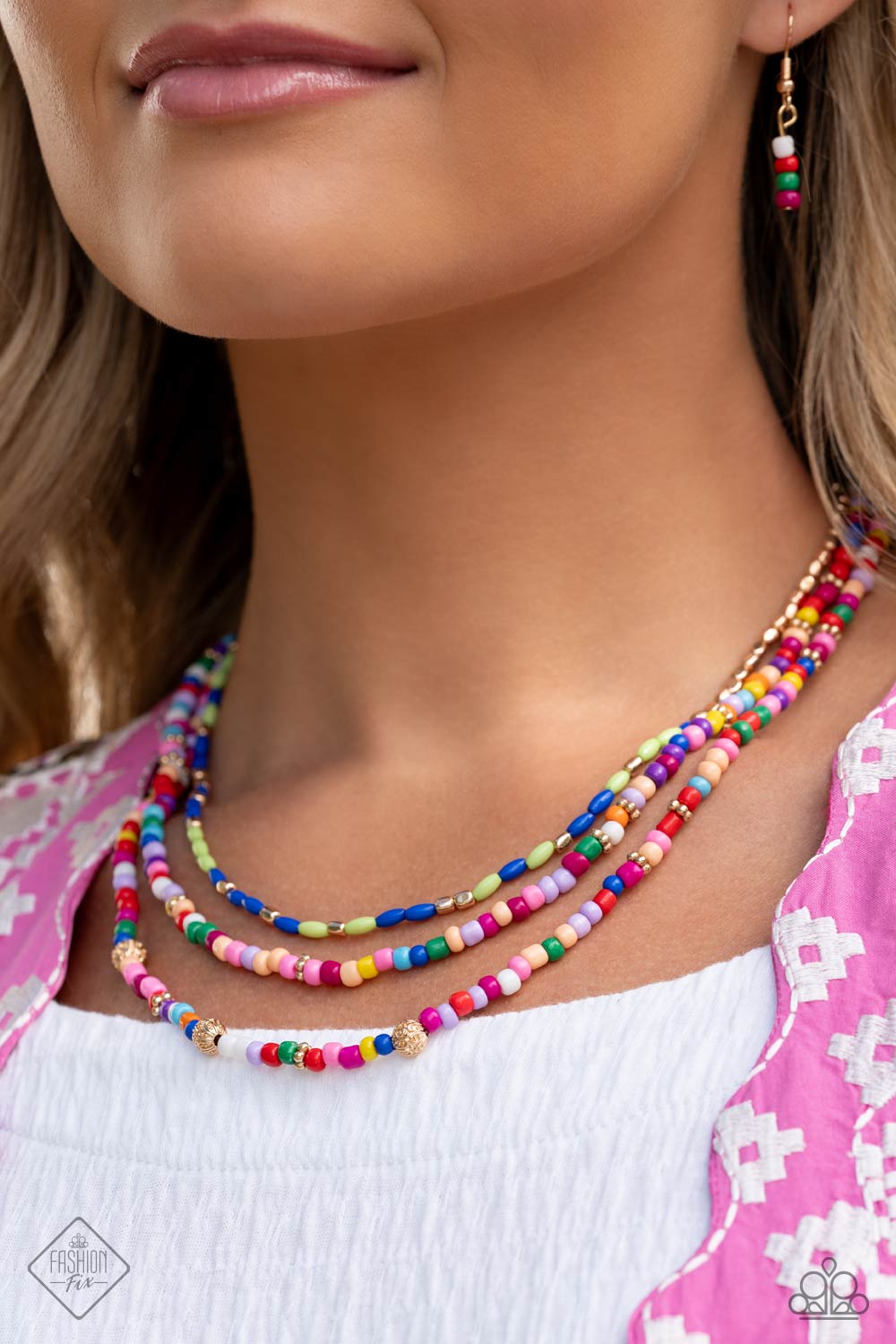 Paparazzi Accessories: Multicolored Mashup - Gold Necklace