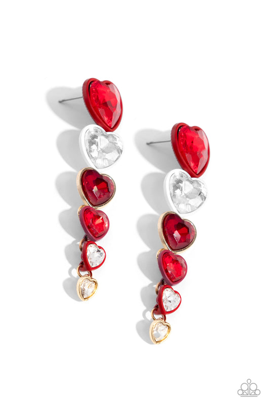 Paparazzi Accessories: Cascading Casanova - Red Earring