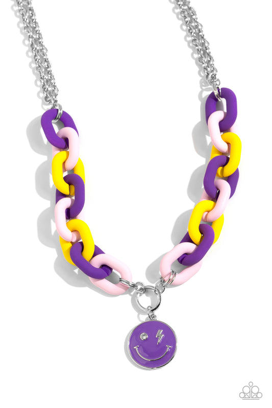 Paparazzi Accessories: Speed SMILE - Purple Necklace