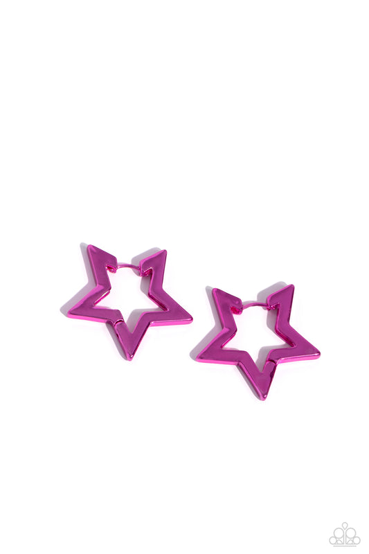 Paparazzi Accessories: In A Galaxy STAR, STAR Away - Pink Earring