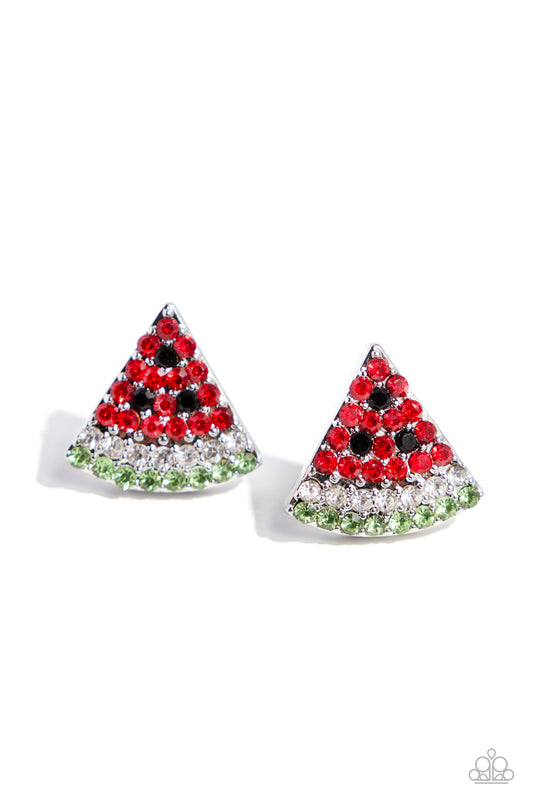 Paparazzi Accessories: Watermelon Slice - Red Earring