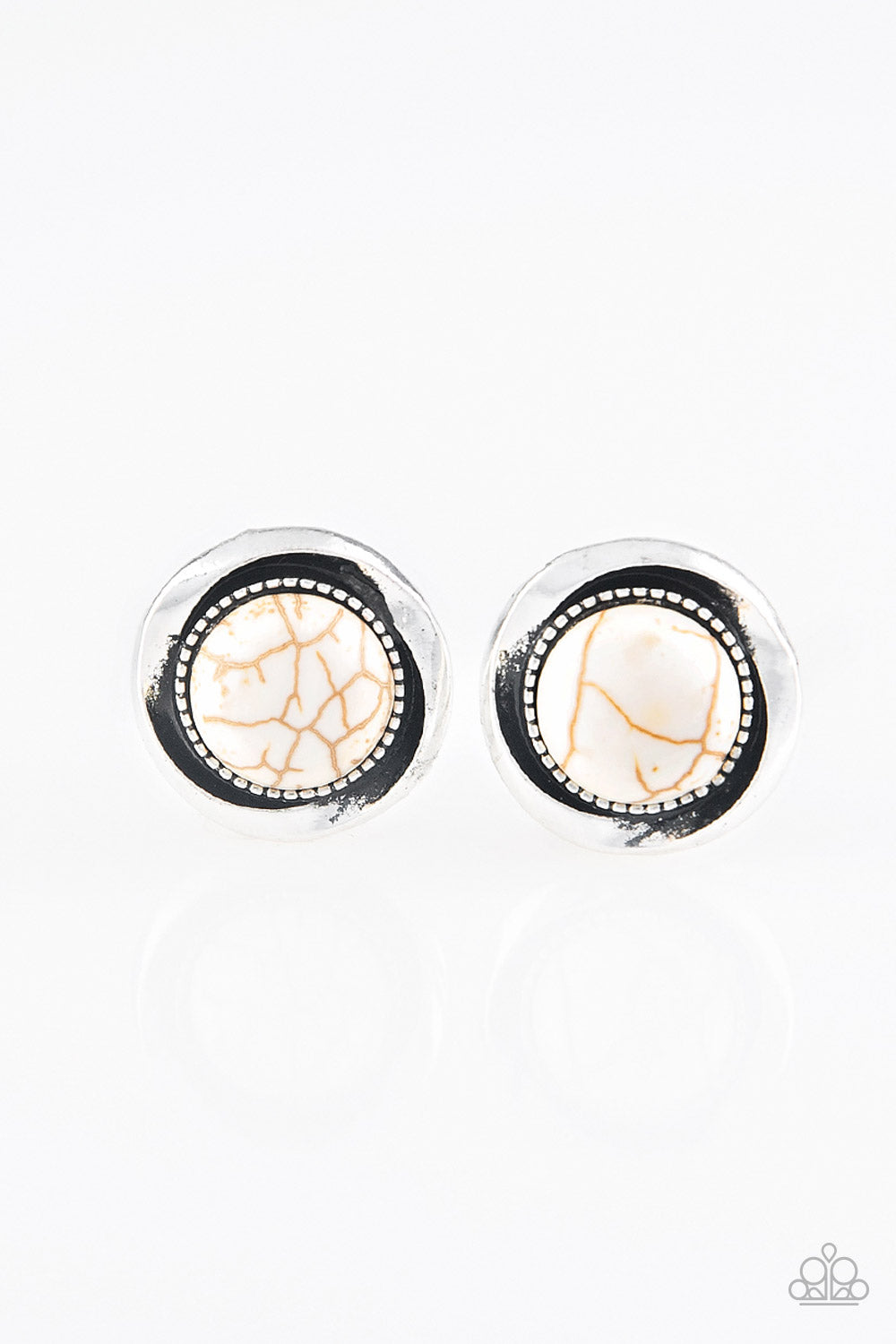 Paparazzi accessories: Out Of This Galaxy - White Earring