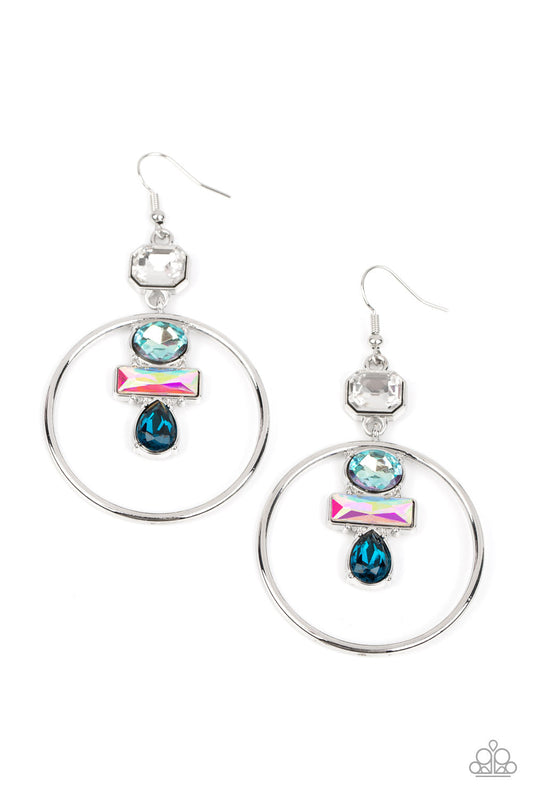 Paparazzi Accessories: Geometric Glam Blue Earring