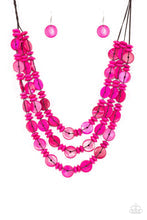 Paparazzi Accessories: Barbados Bopper Pink Wood Necklace