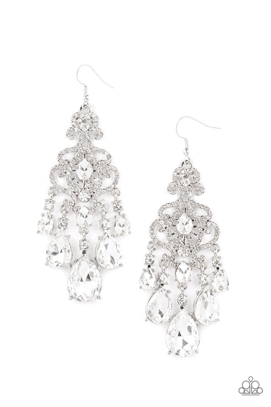 Paparazzi Accessories: Queen of All Things Sparkle White Earring