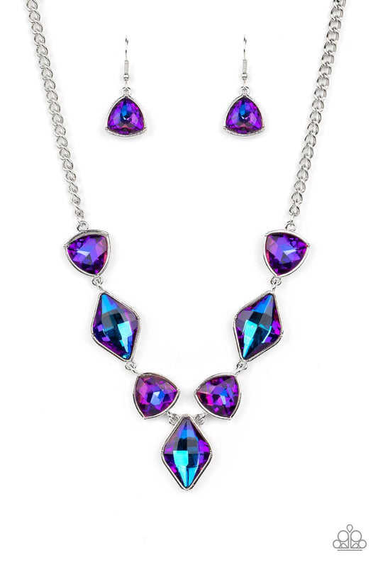 Paparazzi Accessories: Glittering Geometrics Purple Necklace LOP