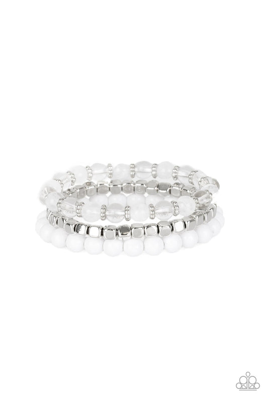 Paparazzi Accessories:Globetrotter Glam White Bracelet