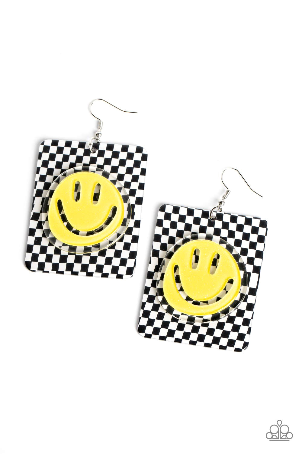 Paparazzi Accessories: Cheeky Checkerboard Yellow Earring