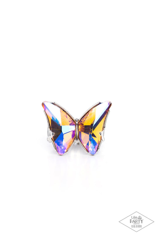 Fluorescent Flutter Orange Butterfly Ring