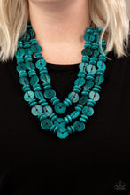 Paparazzi Accessories: Barbados Bopper Blue Wood Necklace