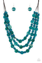 Paparazzi Accessories: Barbados Bopper Blue Wood Necklace