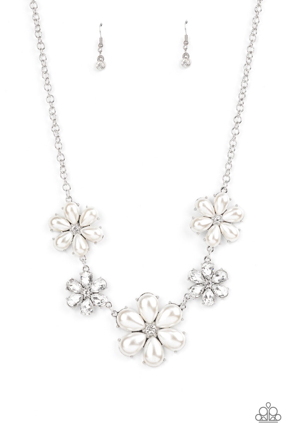 Paparazzi Accessories: Fiercely Flowering White Necklace