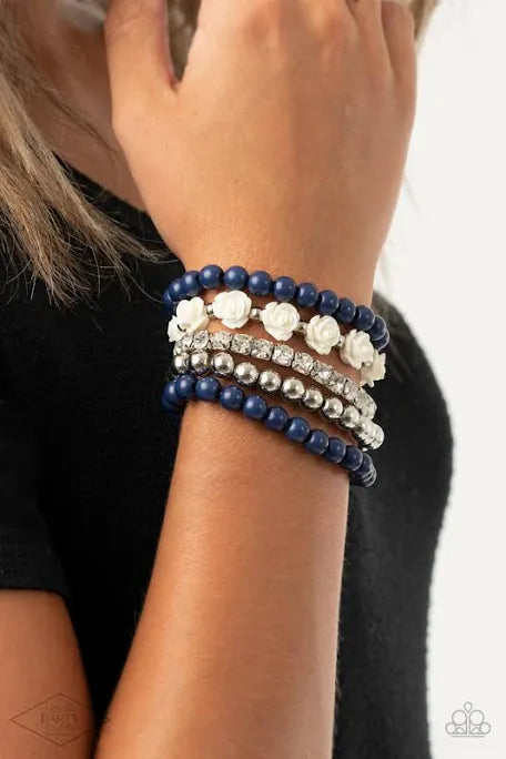 Paparazzi Accessories: Rose Garden Grandeur Blue Bracelet