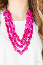 Paparazzi Accessories: Barbados Bopper Pink Wood Necklace