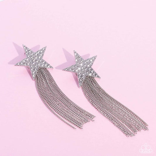 Paparazzi Accessories: Superstar Solo White Earring