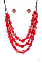 Paparazzi Accessories: Barbados Bopper Red Wood Necklace