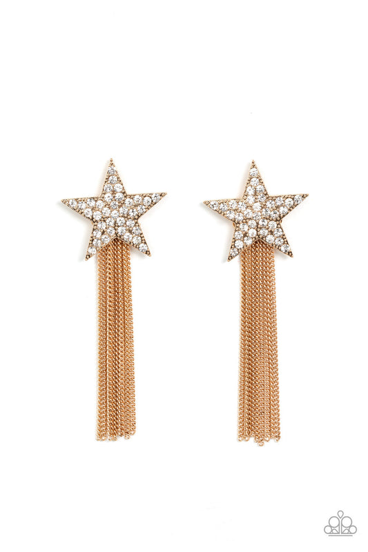 Paparazzi Accessories: Superstar Solo Gold Post Earring