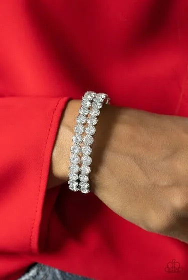 Paparazzi Accessories: Megawatt Majesty White Bracelet