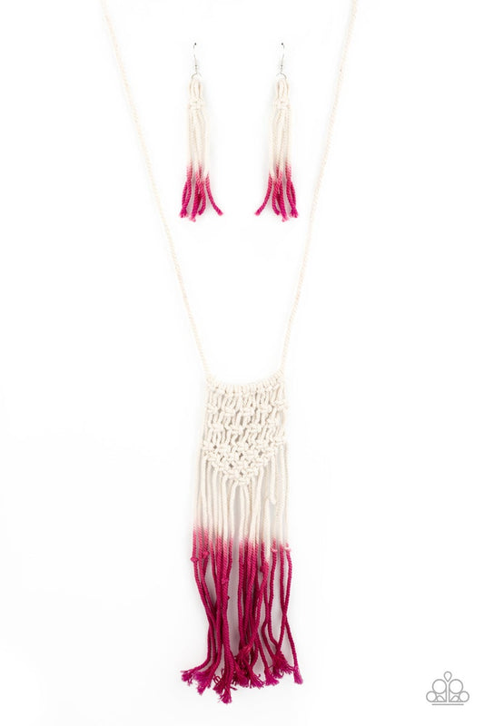 Paparazzi Accessories: Surfin the Net Pink Necklace
