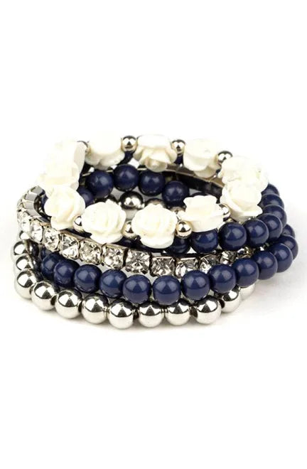 Paparazzi Accessories: Rose Garden Grandeur Blue Bracelet